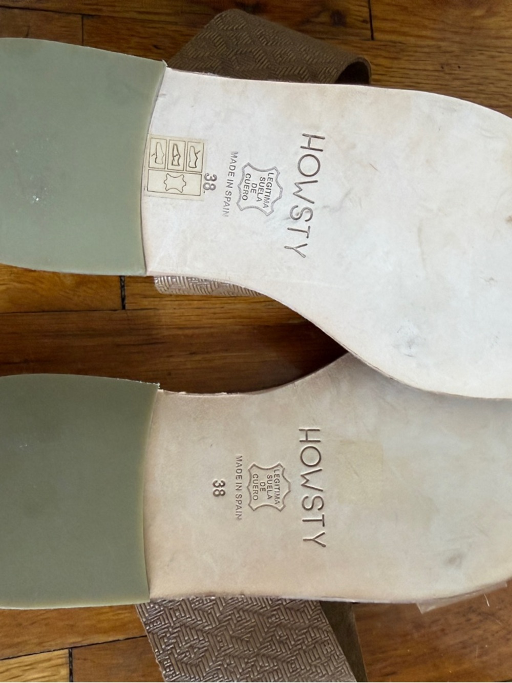 Anthropologie Howsty Tan Brown Double-Strap Slide Sandals - Picture 5 of 5